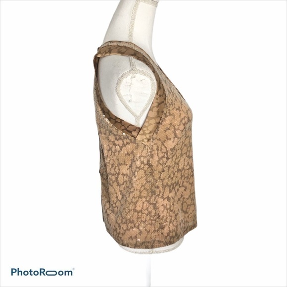 Rebecca Taylor Button Back Top Sz 2 Sequin Women’s Tank - Picture 4 of 8